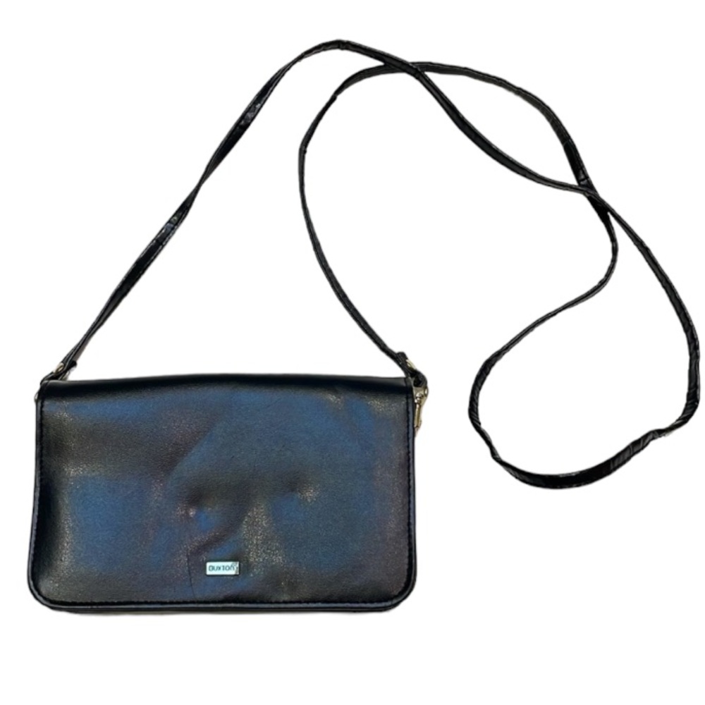 Vintage Buxton black leather crossbody bag